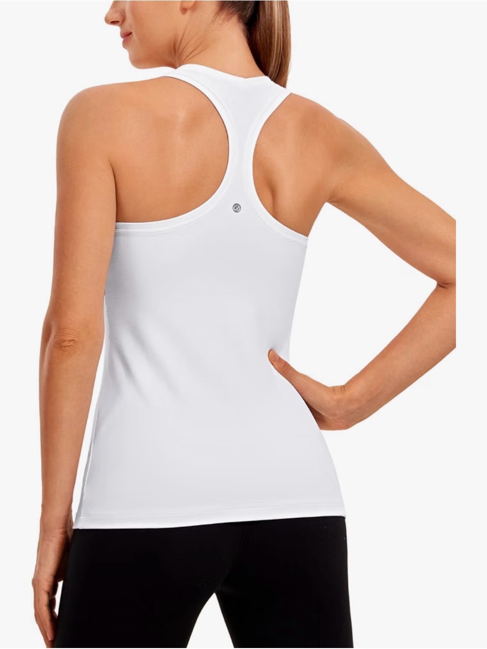 CRZ YOGA White Racerback Performance Tank - Picture 2 of 5